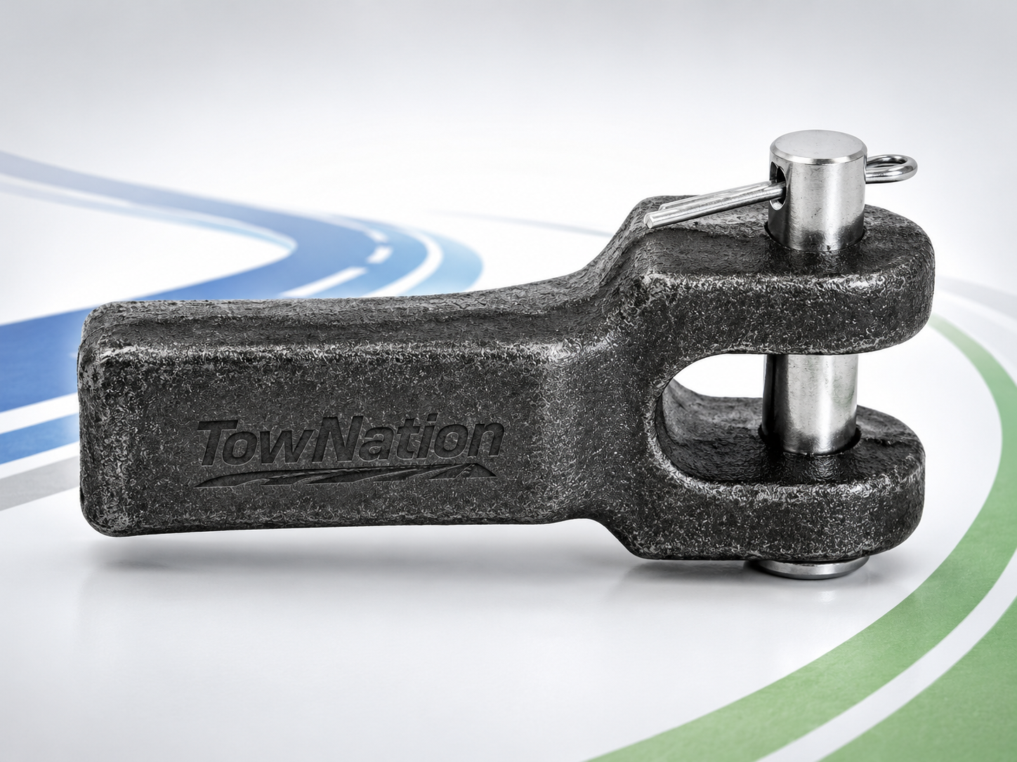 TowNation drop-forged safety chain holder bracket with clevis pin and cotter, for trailer tongue mounting